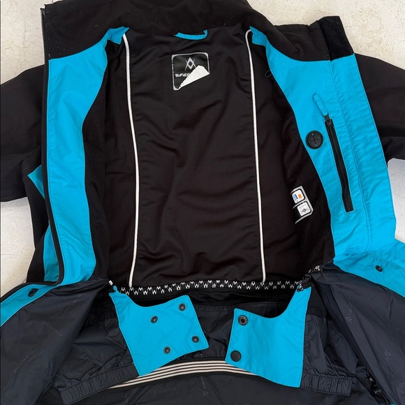 Black and Blue Zip-Up Soft Shell Ski Jacket- sz-10 - Picture 4 of 6